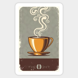 Vintage Style Coffee Cup Sticker